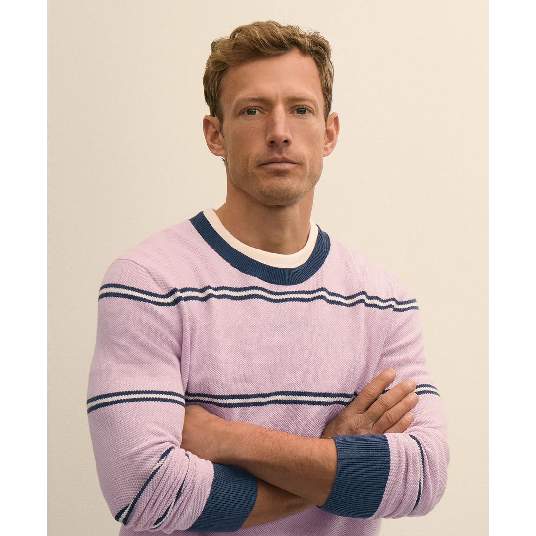 Supima Cotton Pique Crewneck Sweater