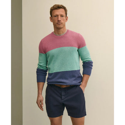 Supima Cotton Vintage-Inspired Color Block Sweater