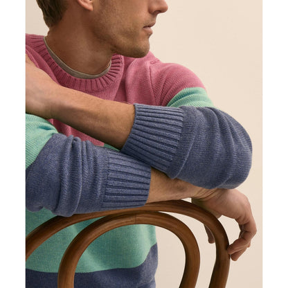 Supima Cotton Vintage-Inspired Color Block Sweater