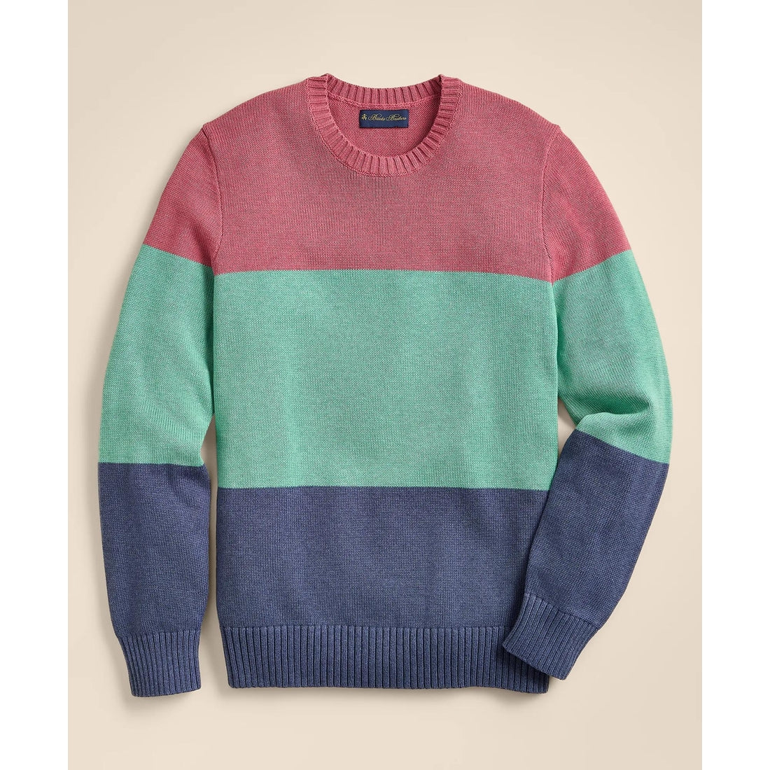 Supima Cotton Vintage-Inspired Color Block Sweater