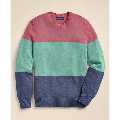 Supima Cotton Vintage-Inspired Color Block Sweater