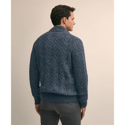 Supima Cotton Full-Zip Cable Sweater