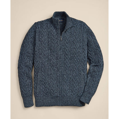 Supima Cotton Full-Zip Cable Sweater