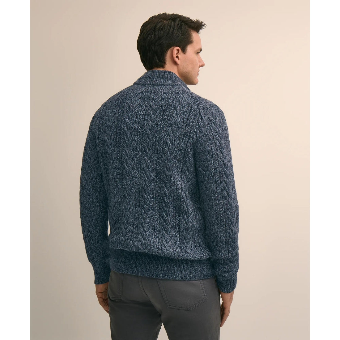 Supima Cotton Full-Zip Cable Sweater