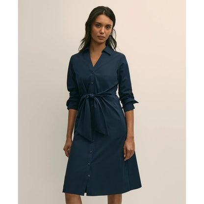 Supima Cotton Tie-Waist Shirt Dress