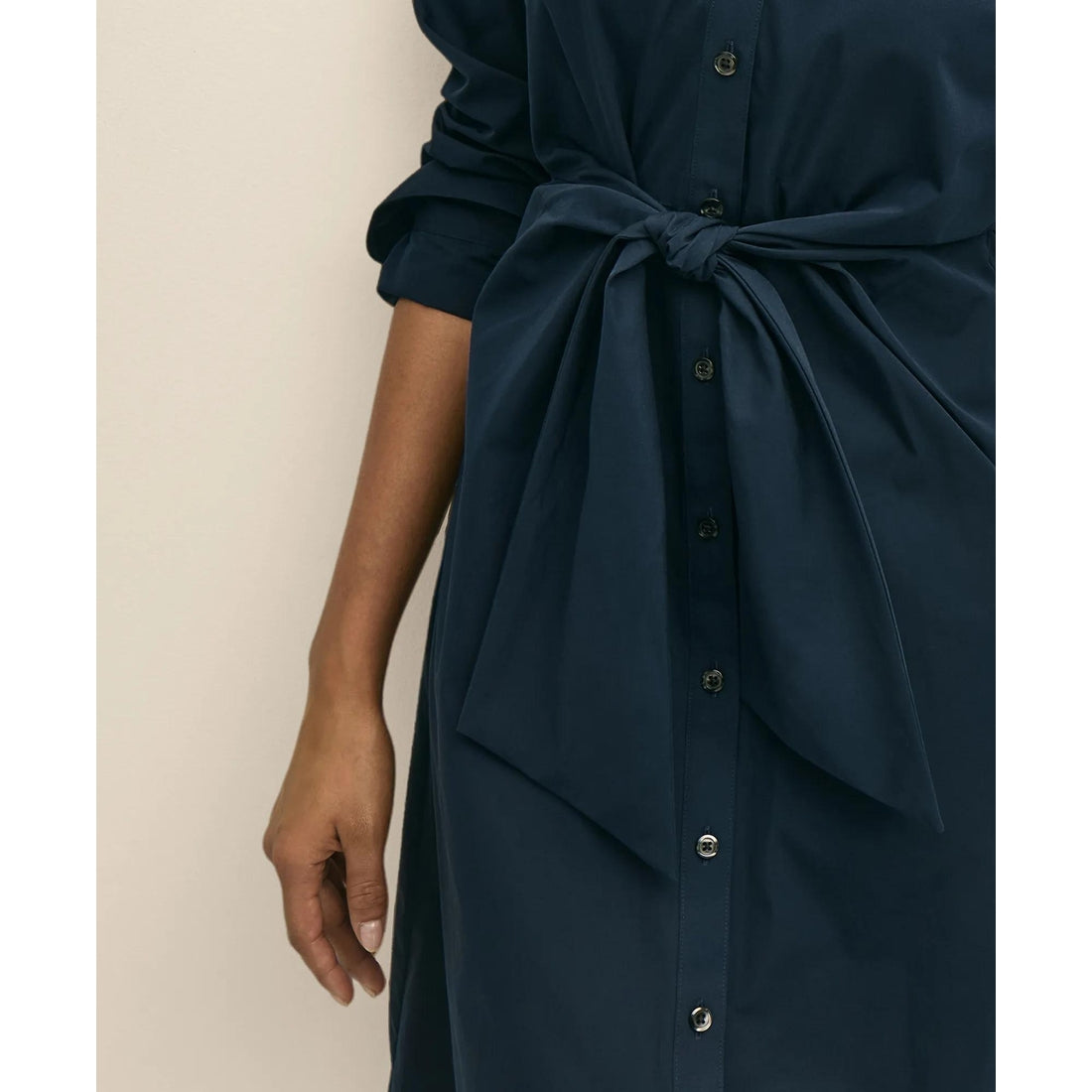 Supima Cotton Tie-Waist Shirt Dress