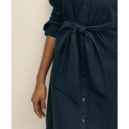 Supima Cotton Tie-Waist Shirt Dress