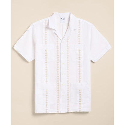 Cotton Guayabera Embroidered Short-Sleeve Shirt