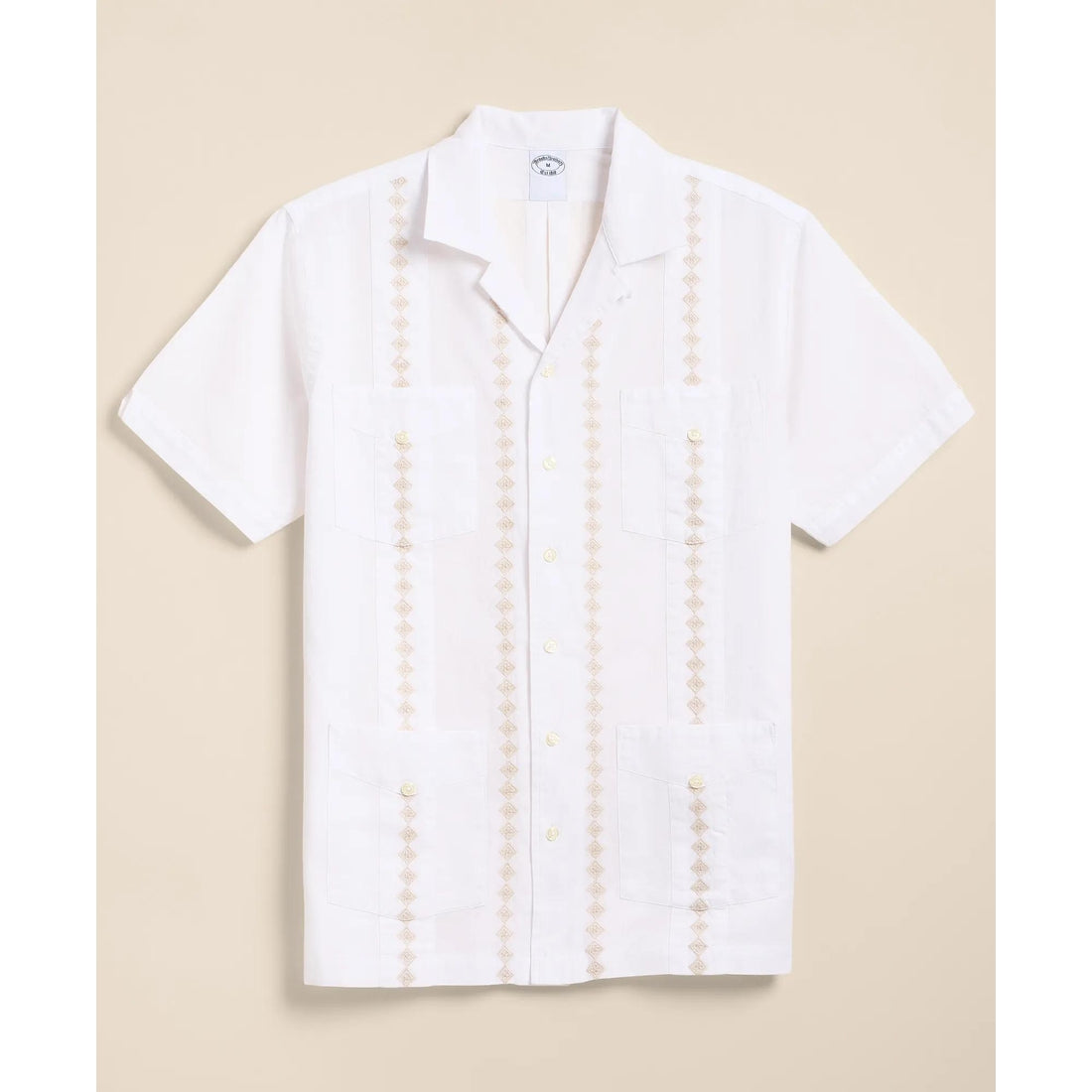 Cotton Guayabera Embroidered Short-Sleeve Shirt