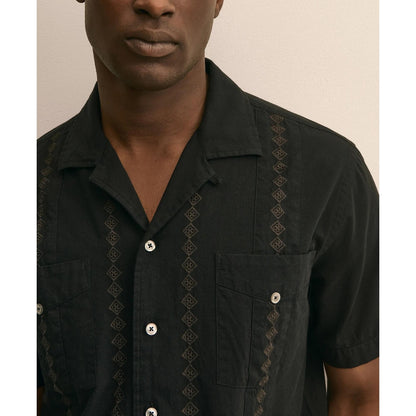 Cotton Guayabera Embroidered Short-Sleeve Shirt