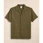 Cotton Embroidered Geo Camp Collar Short-Sleeve Shirt