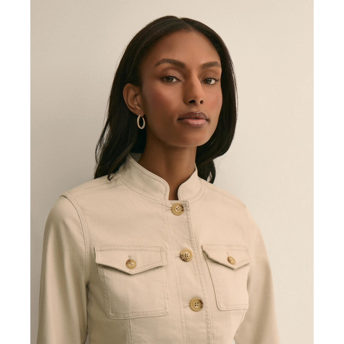 Cotton Blend Twill Jacket
