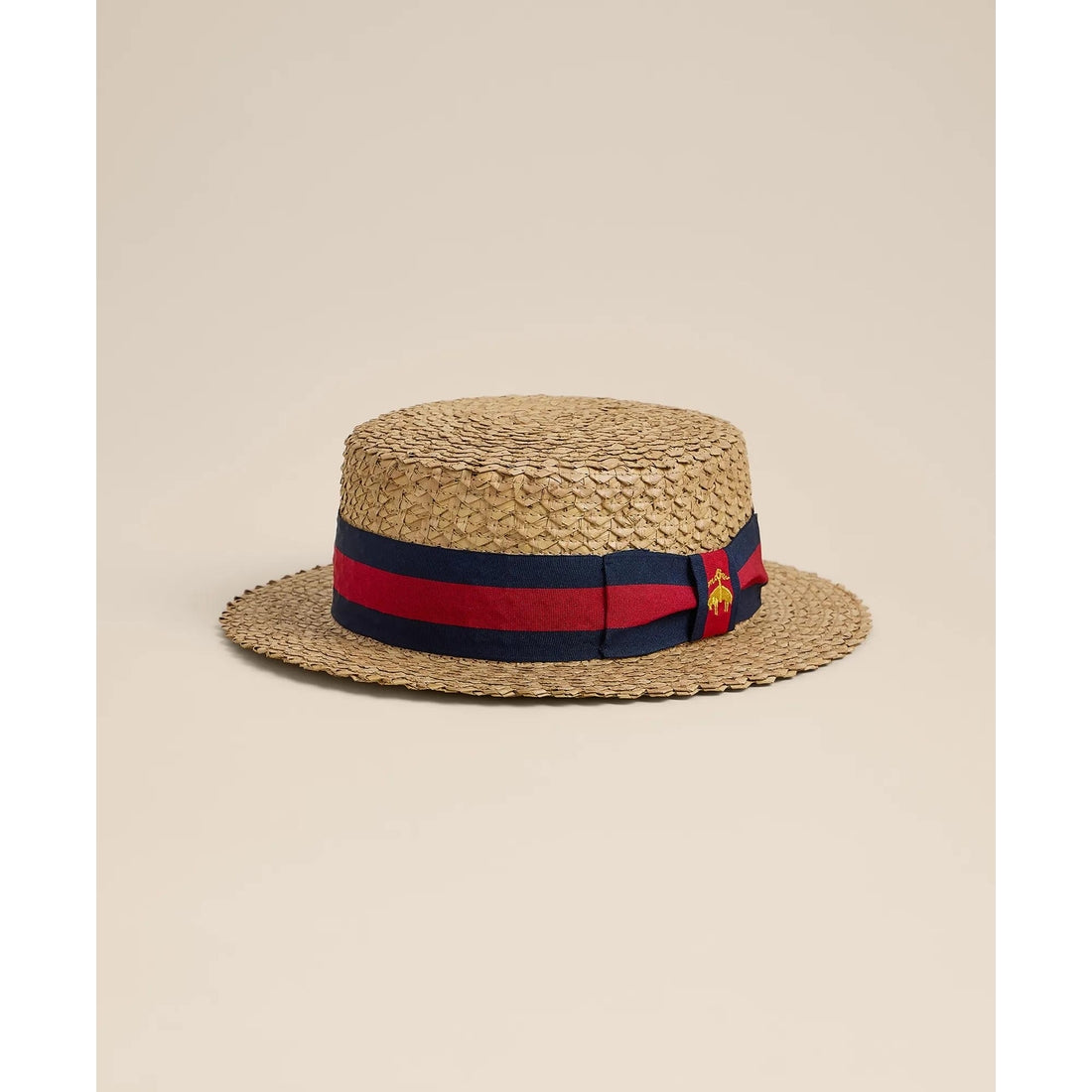 Straw-Grosgrain Boater Hat