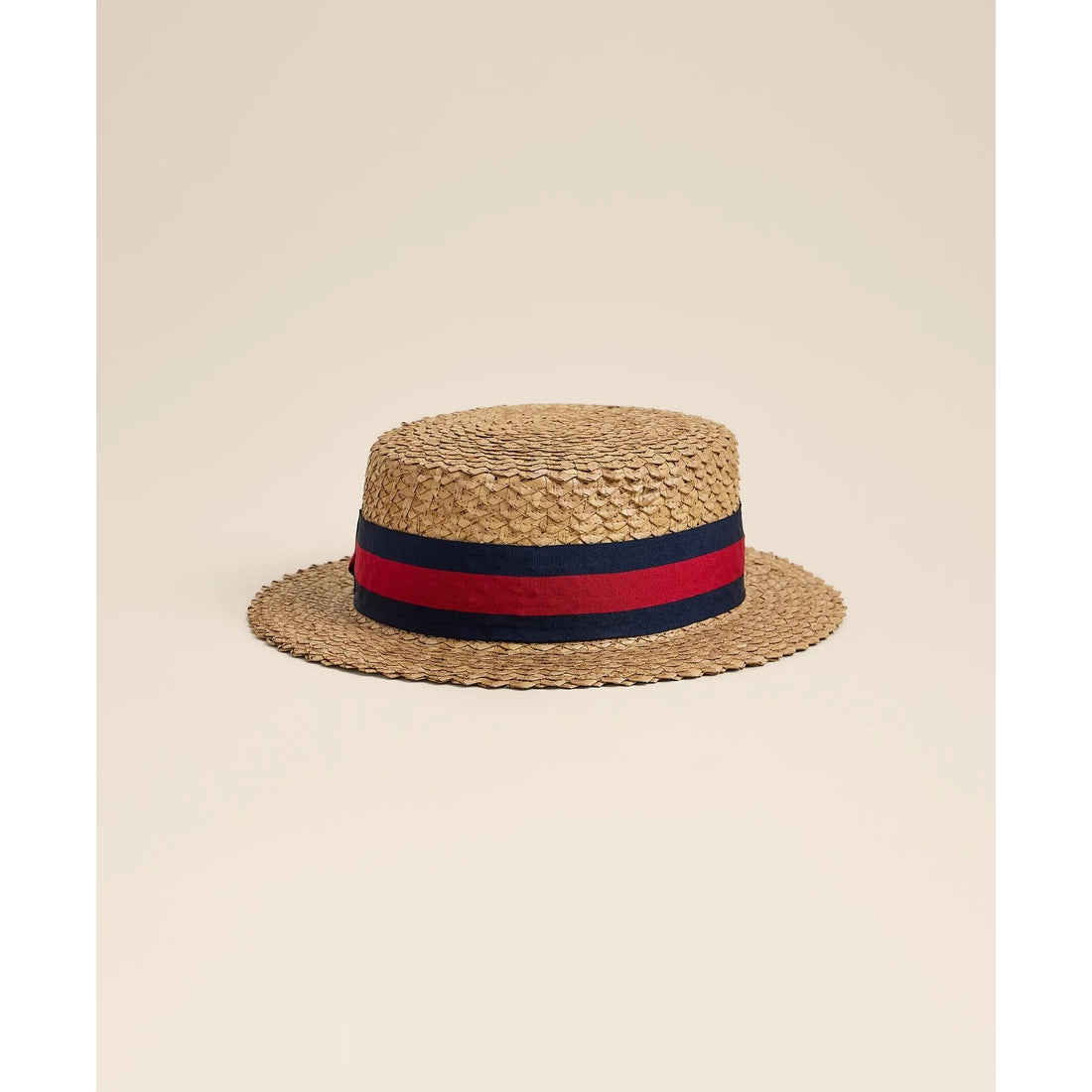 Straw-Grosgrain Boater Hat