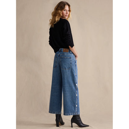 Women's Low-Rise Loose Studded Ankle Jean