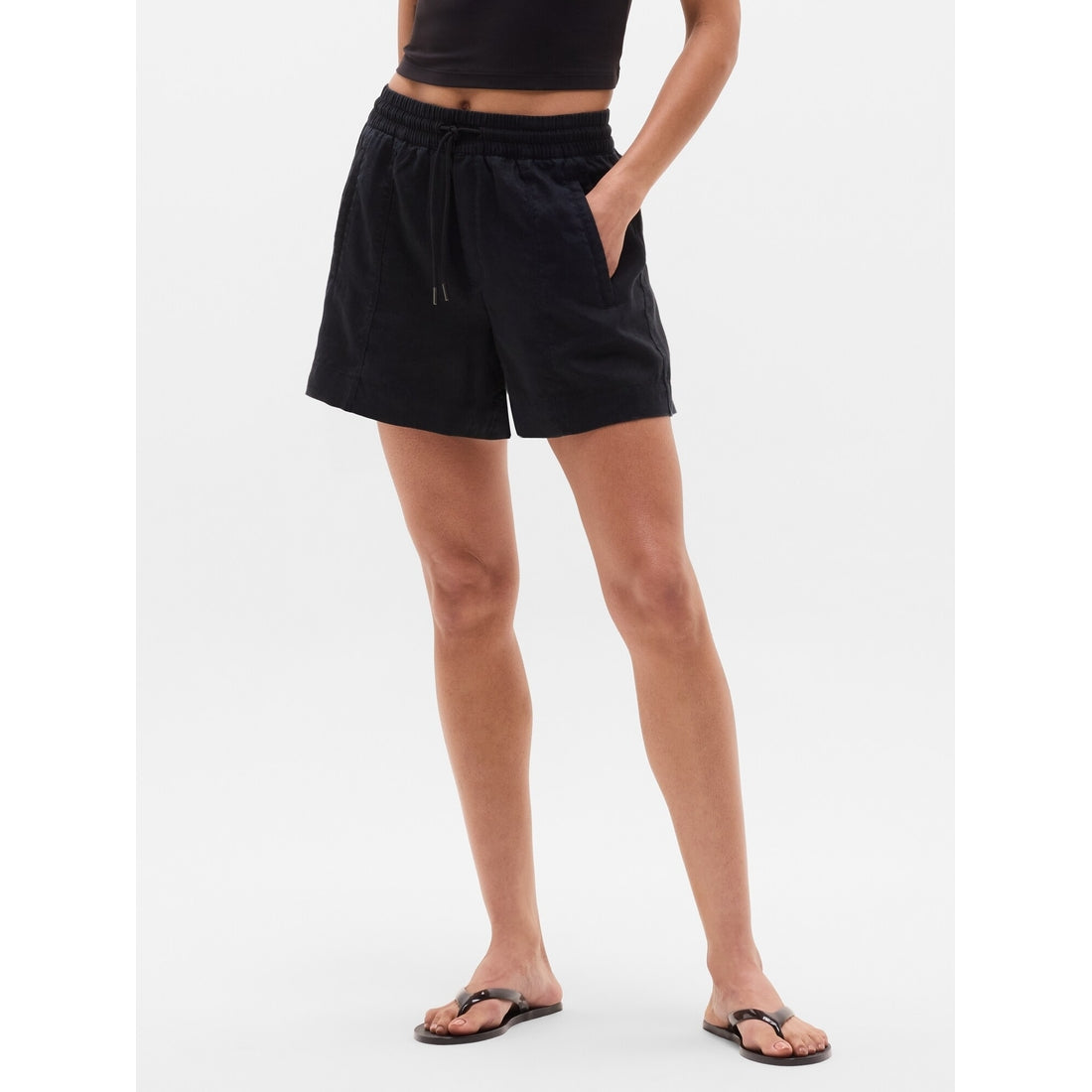 Women's Retreat Linen Mid Rise 4" Short