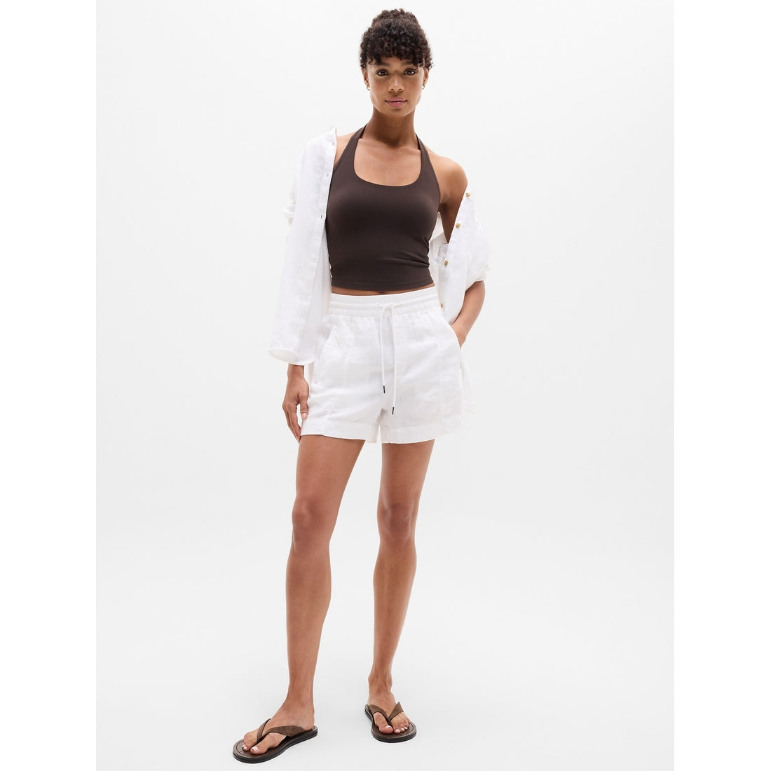 Women's Retreat Linen Mid Rise 4" Short