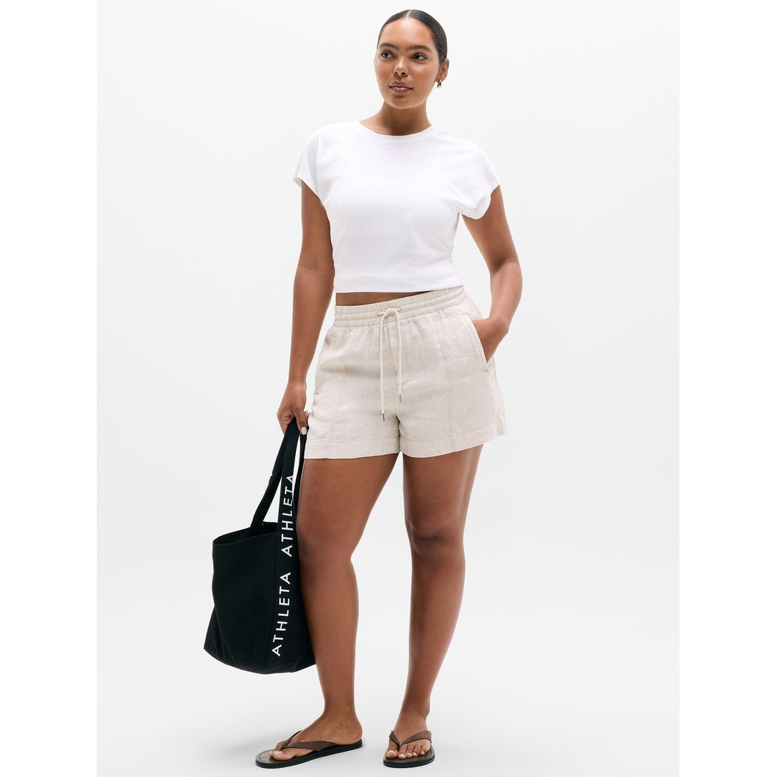 Women's Retreat Linen Mid Rise 4" Short