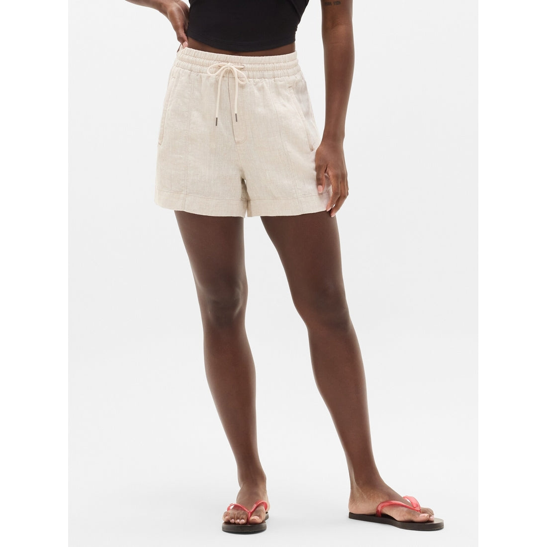Women's Retreat Linen Mid Rise 4" Short