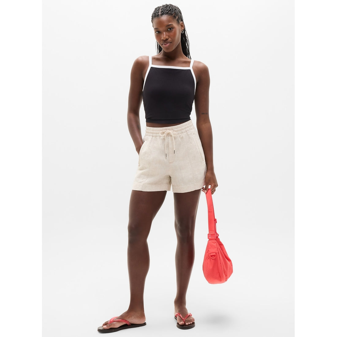 Women's Retreat Linen Mid Rise 4" Short