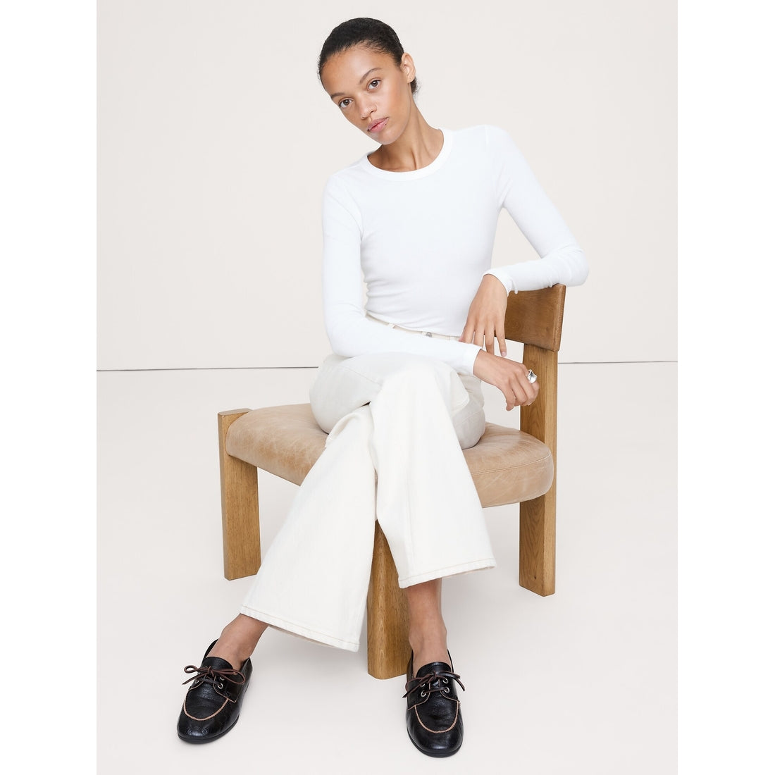Women's Ribbed Crew-Neck T-Shirt