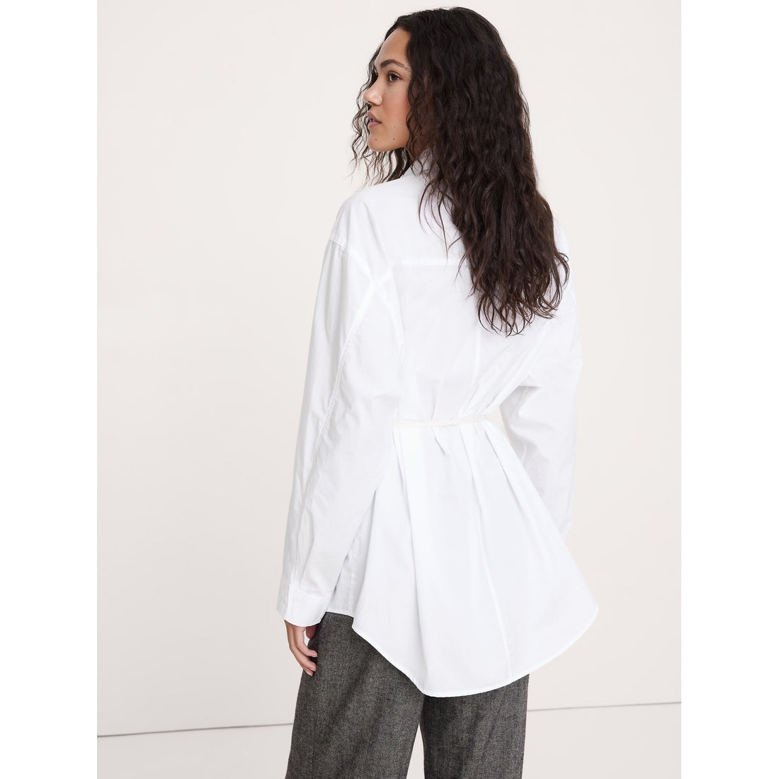 Women's Cotton Poplin Drawstring-Waist Tunic