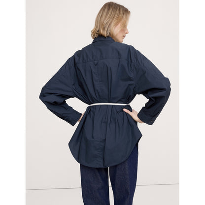 Women's Cotton Poplin Drawstring-Waist Tunic