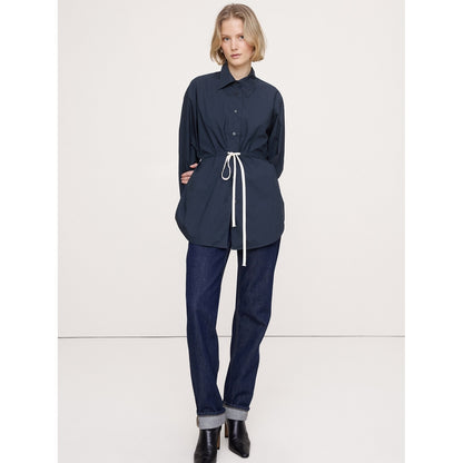 Women's Cotton Poplin Drawstring-Waist Tunic