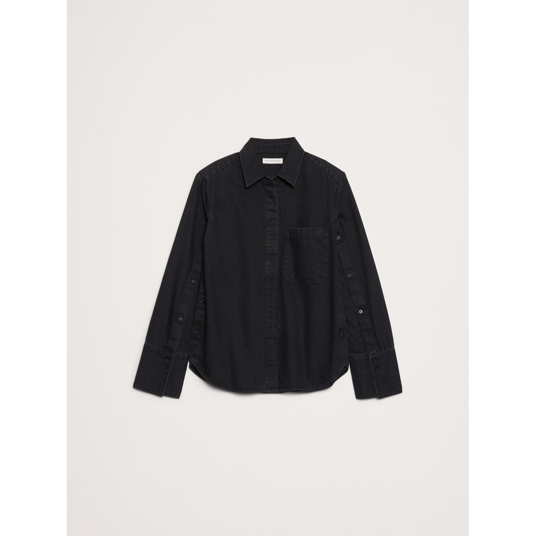 Women's Denim Button-Sleeve Shirt