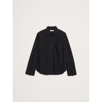 Women's Denim Button-Sleeve Shirt