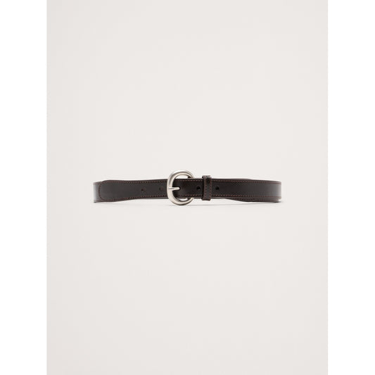 Women's Topstitch Leather Tapered Belt