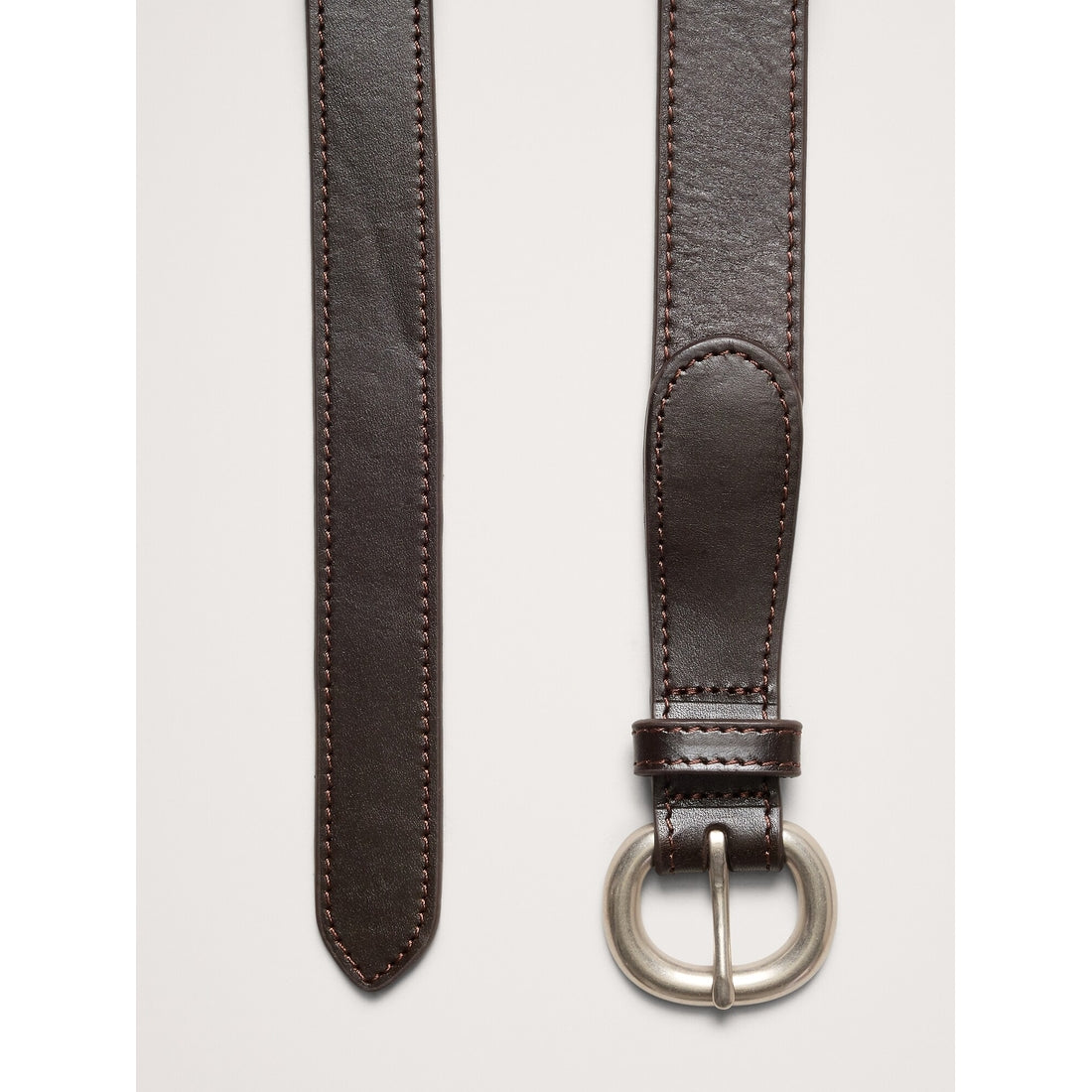 Women's Topstitch Leather Tapered Belt