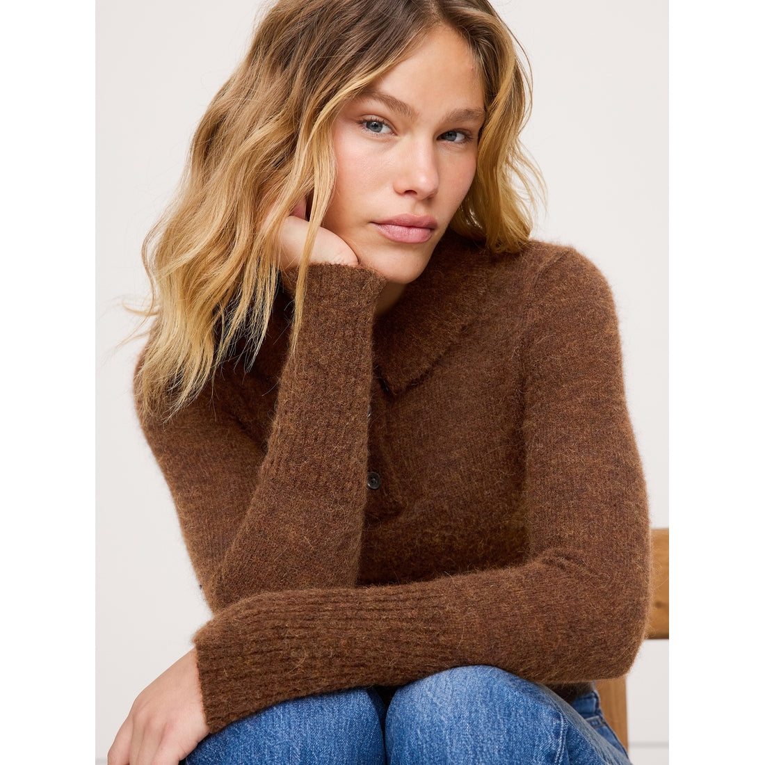 Women's Italian Alpaca-Blend Sweater Polo Shirt