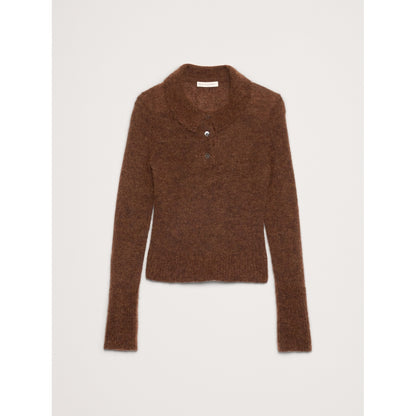 Women's Italian Alpaca-Blend Sweater Polo Shirt