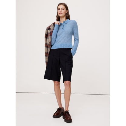 Women's Italian Alpaca-Blend Sweater Polo Shirt