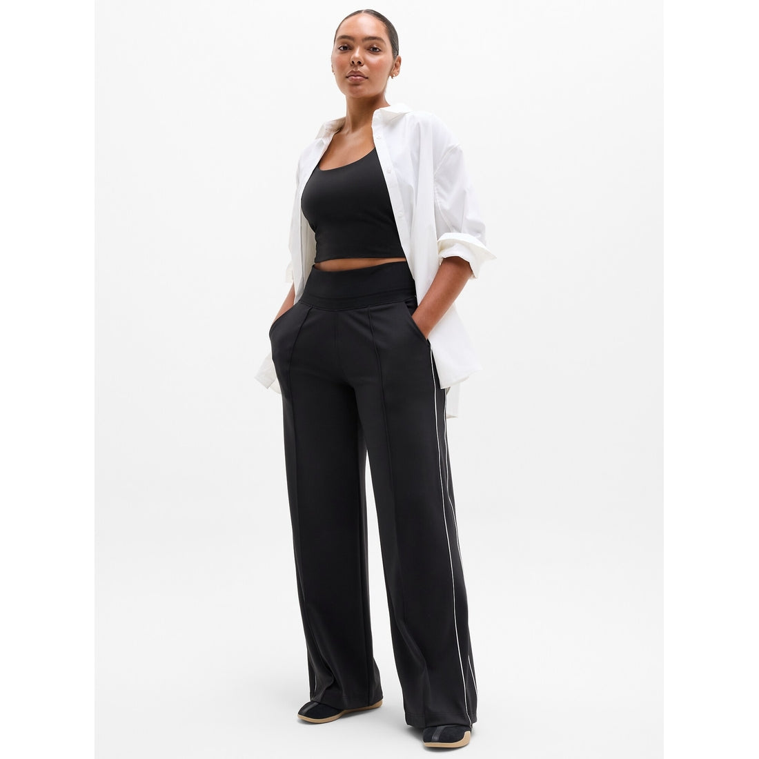 Women's Venice High Rise Track Stripe Wide Leg Pant