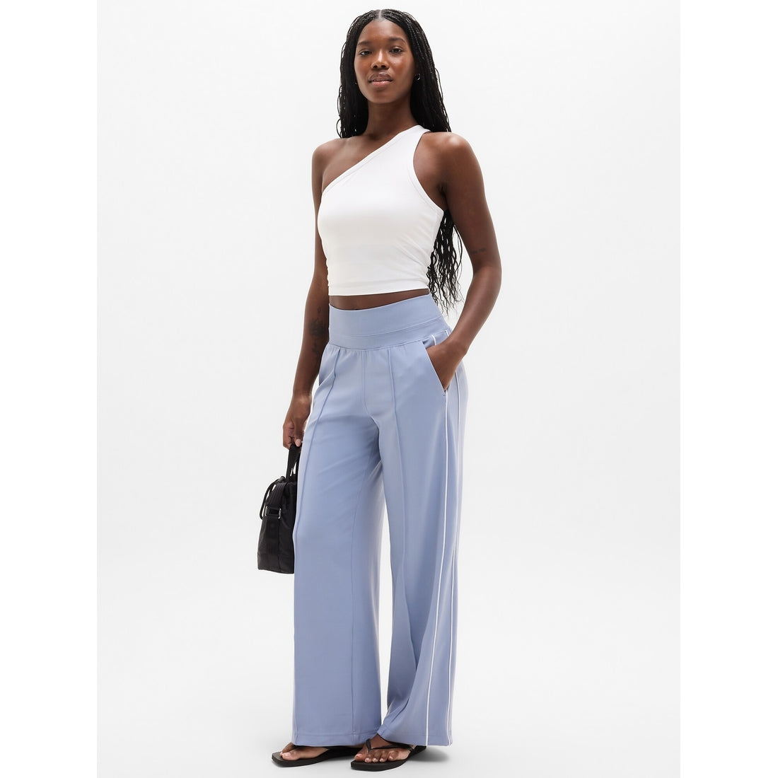 Women's Venice High Rise Track Stripe Wide Leg Pant