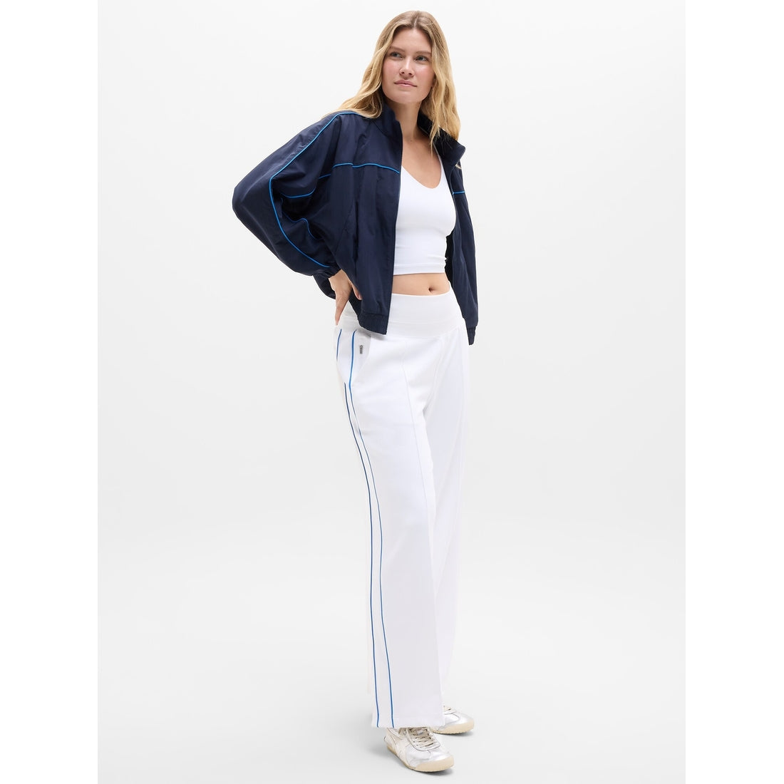 Women's Venice High Rise Track Stripe Wide Leg Pant