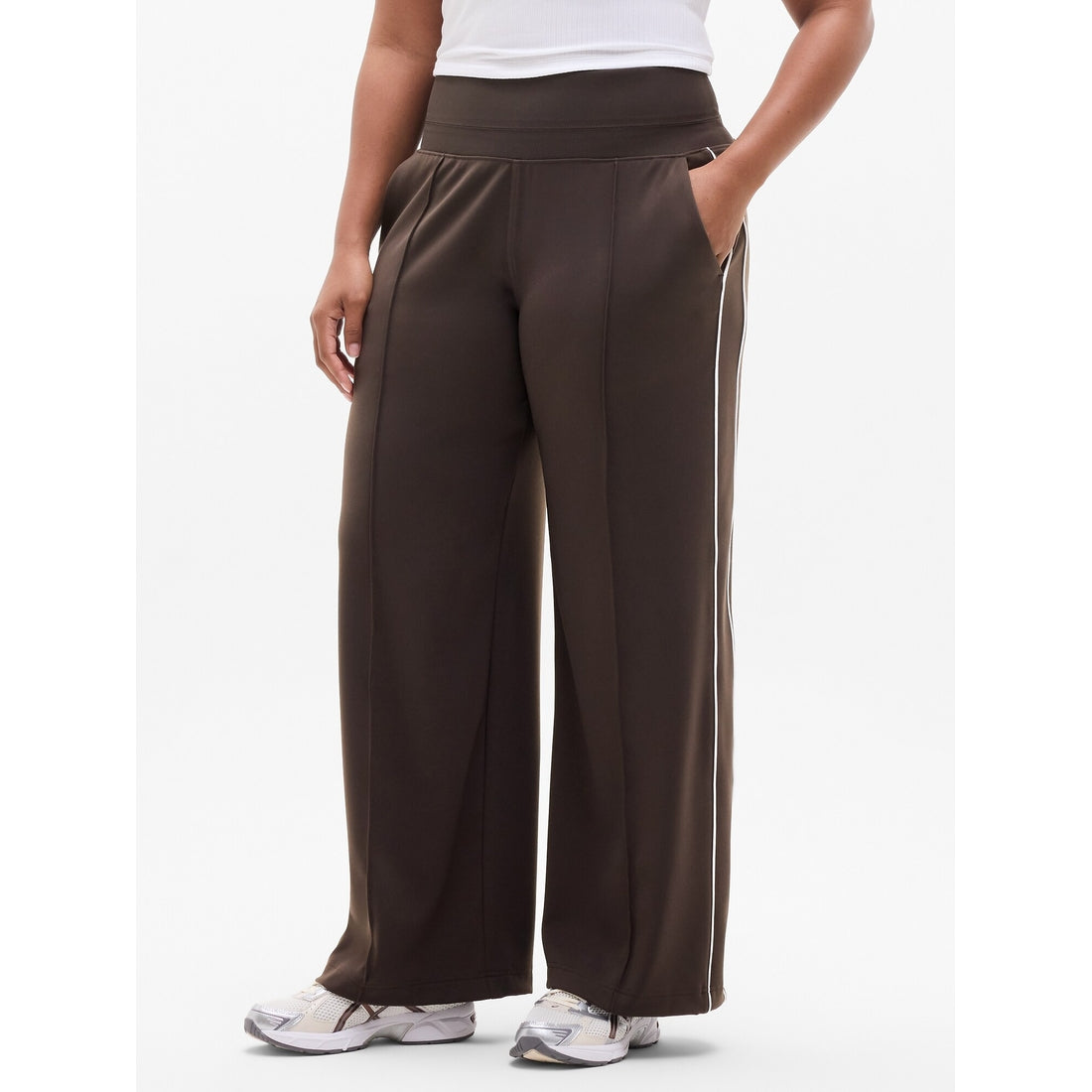 Women's Venice High Rise Track Stripe Wide Leg Pant