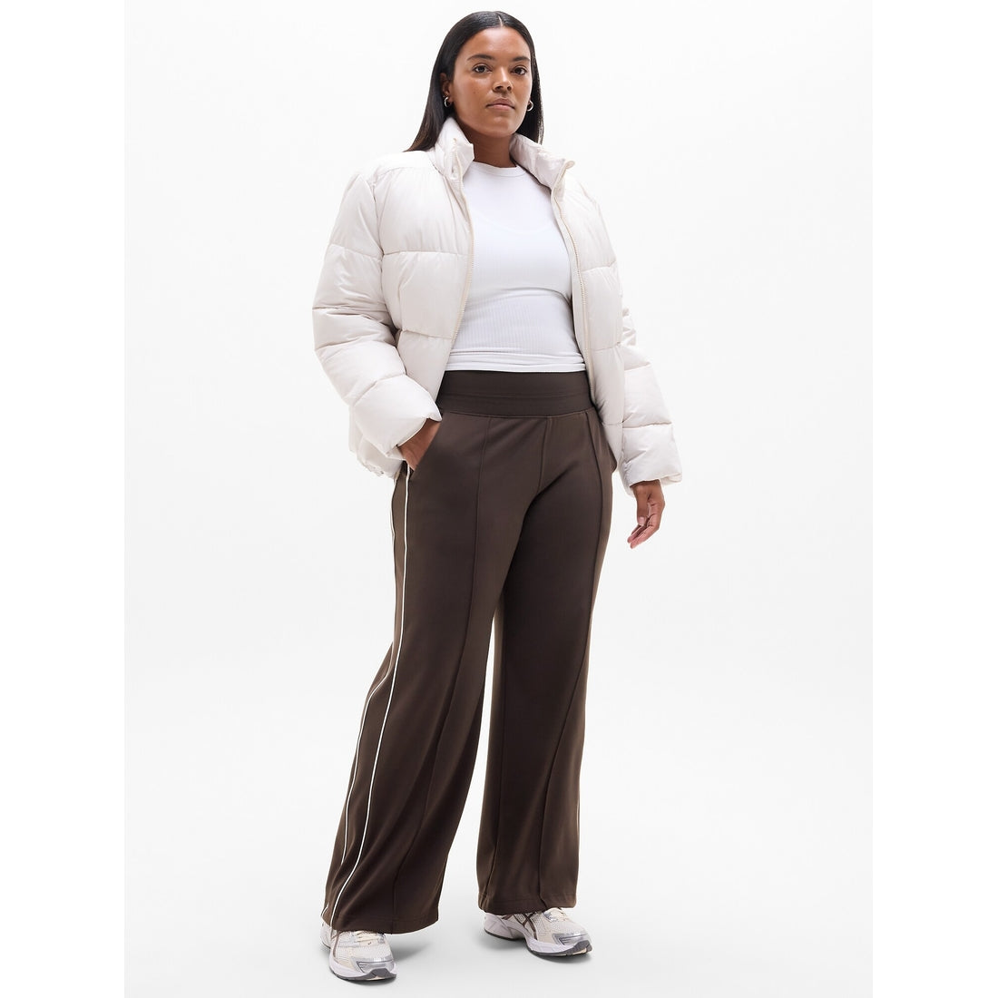 Women's Venice High Rise Track Stripe Wide Leg Pant