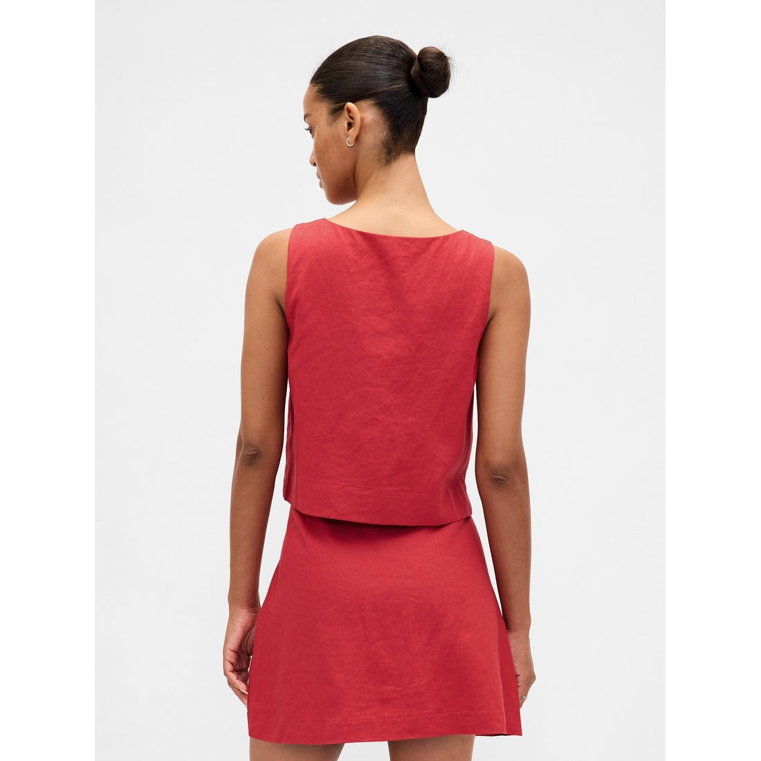 Women's Linen-Blend Button-Front Shell Top
