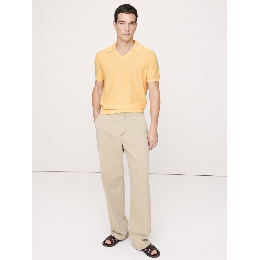 Men's Cotton Sweater Polo Shirt