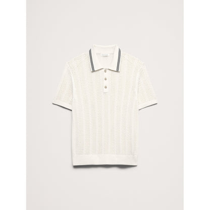 Men's Cotton Zig-Zag Sweater Polo Shirt