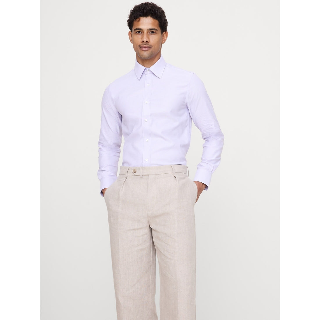 Men's Slim-Fit Wrinkle-Resistant Dress Shirt