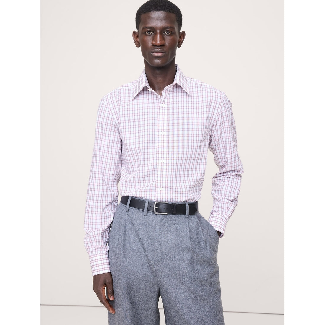Men's Slim-Fit Wrinkle-Resistant Dress Shirt