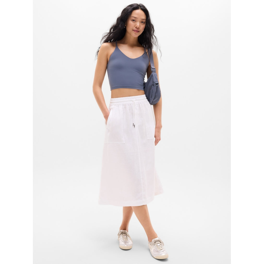 Women's Retreat Linen Midi Skirt