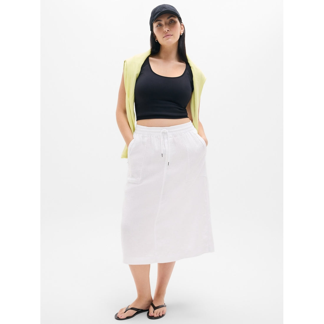 Women's Retreat Linen Midi Skirt