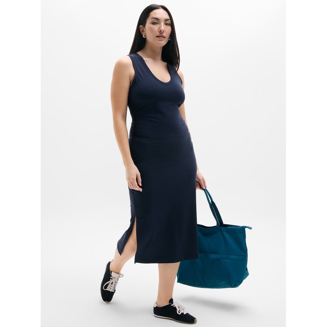 Women's Essential V-Neck Midi Dress