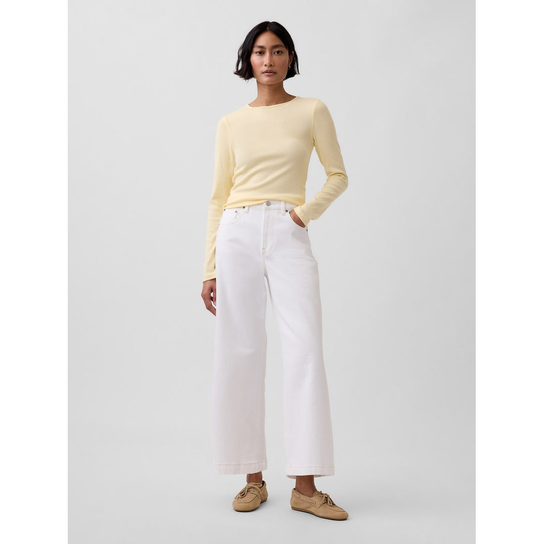 Women's High Rise Stride Wide-Leg Ankle Jeans