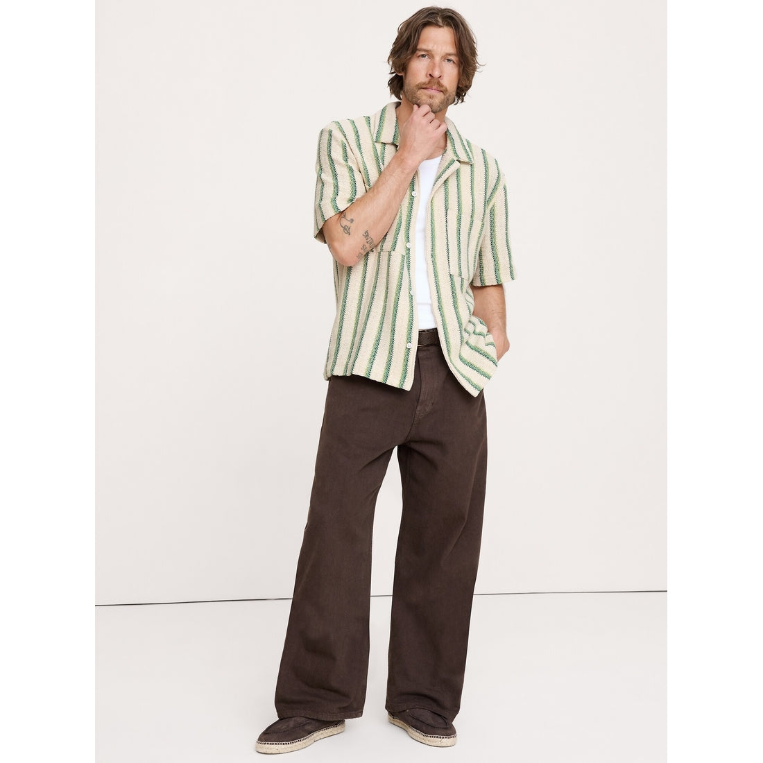 Men's Stripe Knit Resort Shirt